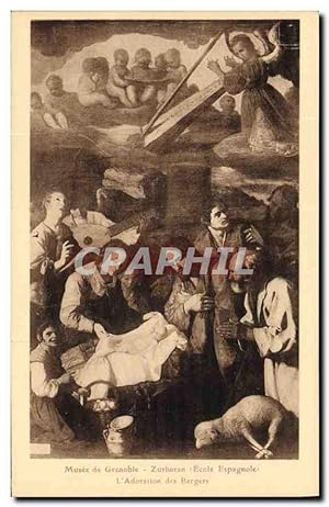 Image du vendeur pour Carte Postale Ancienne Musee de Grenoble Zurbaran Ecole Espagnole l'Adoration des Bergers mis en vente par CPAPHIL