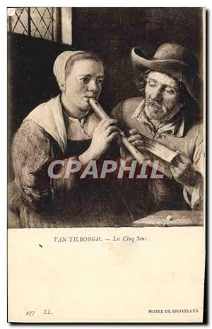 Bild des Verkufers fr Carte Postale Ancienne Van Tilborch les Cinq Sens Musee de Bruxelles zum Verkauf von CPAPHIL