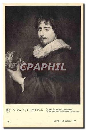 Bild des Verkufers fr Carte Postale Ancienne A Van Dyck 1599 1641 Portail du Sculpteur Duquesnoy Musee de Bruxelles zum Verkauf von CPAPHIL