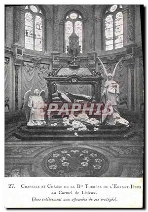 Bild des Verkufers fr Carte Postale Ancienne Chapelle et Chasse de la Bse Therese de l'Enfant Jesus au Carmel de Lisieux zum Verkauf von CPAPHIL