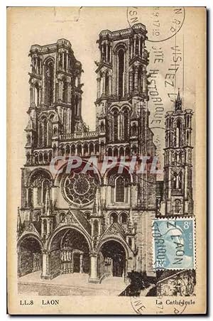 Carte Postale Ancienne Laon La Cathédrale