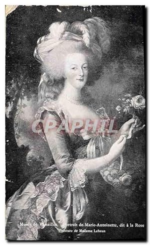 Bild des Verkufers fr Carte Postale Ancienne Musee de Versailles Portrait de Marie Antoinette dit a la Rose zum Verkauf von CPAPHIL