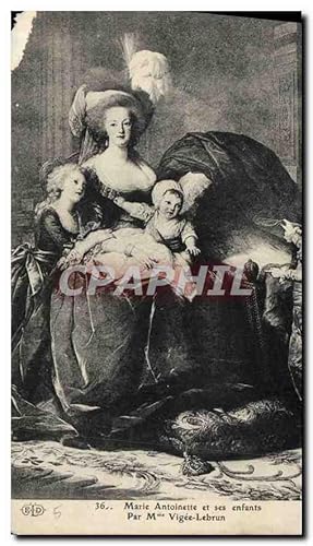 Bild des Verkufers fr Carte Postale Ancienne Marie Antoinette et ses enfants Par M Vigee Lebrun zum Verkauf von CPAPHIL