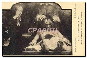 Imagen del vendedor de Carte Postale Ancienne Musee d'Amsterdam Rembrandt Van Rijn Lecon d'anatomie du professeur Deyman a la venta por CPAPHIL