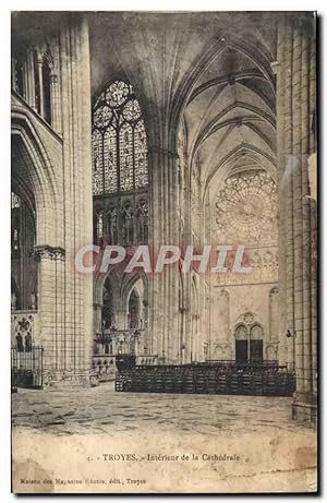 Carte Postale Ancienne Troyes Intérieur de la Cathédrale