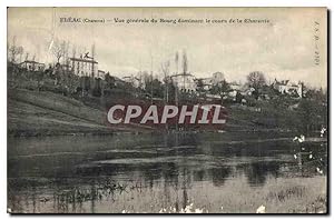 Carte Postale Ancienne Fleac Charente vue générale du Bourg dominant le cours de la Charente