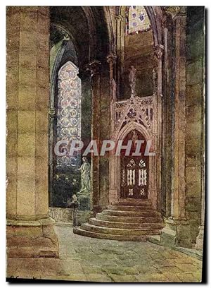 Bild des Verkufers fr Carte Postale Ancienne Cathdrale de Chartres Deambulatoire d'apres un tableau de Mle Saint zum Verkauf von CPAPHIL