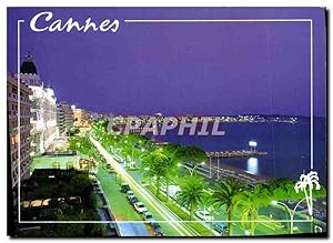 Bild des Verkufers fr Carte Postale Moderne Cannes AM La Croisette by Night zum Verkauf von CPAPHIL