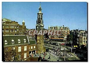 Carte Postale Moderne Amsterdam Muntplein met Munttoren