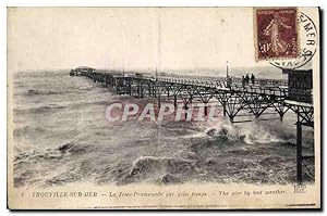 Image du vendeur pour Carte Postale Ancienne Trouville sur Mer La Jete Promenade par gros temps mis en vente par CPAPHIL