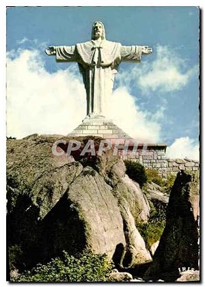 Carte Postale Moderne Cerdagne française Font Romeu Statue du Christ Roi