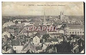 Carte Postale Ancienne Troyes Panorama Est vue prise de la Madeleine