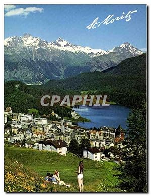Bild des Verkufers fr Carte Postale Moderne St Moritz mit Piz Languard und Piz Albris zum Verkauf von CPAPHIL