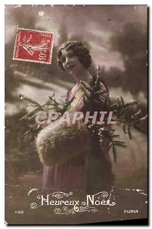 Imagen del vendedor de Carte Postale Ancienne Heureux Noel Femme a la venta por CPAPHIL