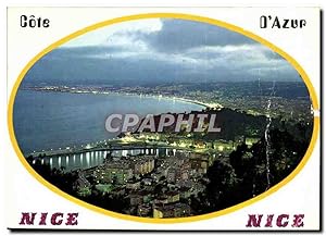 Imagen del vendedor de Carte Postale Moderne Cote d'Azur Panorama nocturne vu du Monr Alban a la venta por CPAPHIL