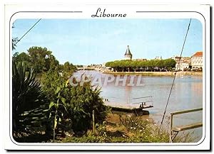 Seller image for Carte Postale Moderne Libourne vue sur la Dordogne et son confluent l'Isle for sale by CPAPHIL