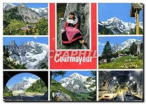 Carte Postale Moderne Courmayeur Panorama e M Blanco