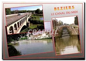 Carte Postale Moderne Beziers Herault le Canal du Midi le Pont Canal sur l'Orb le Port Neuf les E...