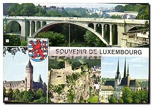 Bild des Verkufers fr Carte Postale Ancienne Luxembourg pont Adolphe Caisse d'Epargne Fortifications et Rochers du Bock Cathdrale zum Verkauf von CPAPHIL