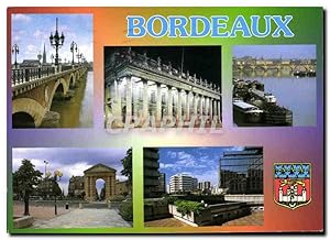 Seller image for Carte Postale Moderne Images de France Aquitaine Bordeaux le pont de pierre la faade du Grand Thtre illuminee Penic for sale by CPAPHIL