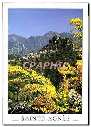 Bild des Verkufers fr Carte Postale Moderne Couleurs et lumiere de France Sainte Agnes Alpes Maritimes vue gnrale zum Verkauf von CPAPHIL