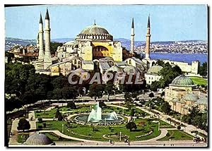 Bild des Verkufers fr Carte Postale Moderne Istanbul vue gnrale de S Sothie a droite le maham faite par l'architecte Sinan zum Verkauf von CPAPHIL