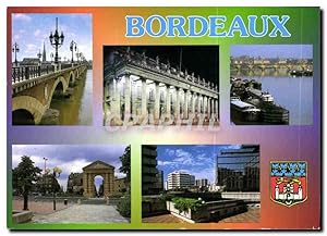 Seller image for Carte Postale Moderne Images de France Aquitaine Bordeaux le pont de pierre la faade du grand thtre illuminee penic for sale by CPAPHIL