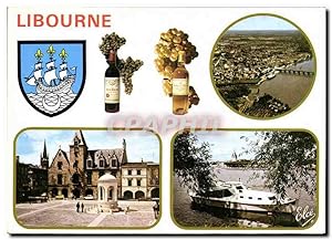 Seller image for Carte Postale Moderne Libourne la Place de l'Htel de Ville vue gnrale sur la Ville et la Dordogne for sale by CPAPHIL