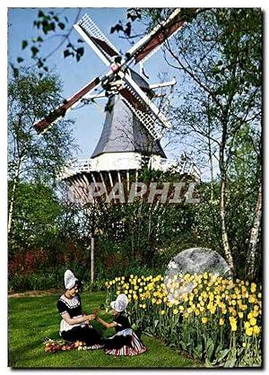 Image du vendeur pour Carte Postale Moderne La Hollande en Parure des Fleurs Moulin a vent Folklore mis en vente par CPAPHIL