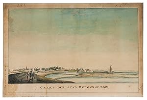 Gezigt der stad Bergen op Zoom.[Netherlands], 1793. Drawing in ink and watercolour (30.5 x 47 cm)...