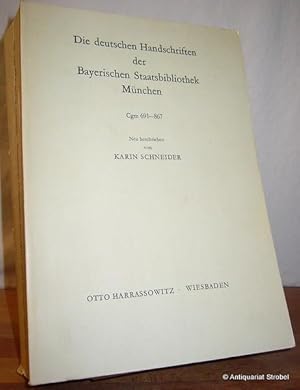 Imagen del vendedor de Die deutschen Handschriften der Bayerischen Staatsbibliothek Mnchen. Cgm 691-867. Neu beschrieben. a la venta por Antiquariat Christian Strobel (VDA/ILAB)