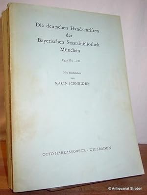 Imagen del vendedor de Die deutschen Handschriften der Bayerischen Staatsbibliothek Mnchen. Cgm 351-500. Neu beschrieben. a la venta por Antiquariat Christian Strobel (VDA/ILAB)