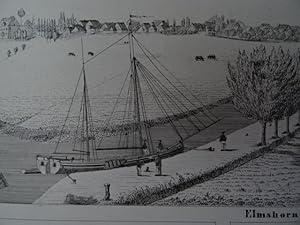 Elmshorn und Umgegend. Lithographie von R. von Duhn. Elmshorn, um 1860. 30 x 37,5 cm.