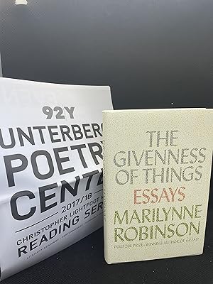 Imagen del vendedor de The Givenness of Things: Essays (Signed First Edition) a la venta por Dan Pope Books