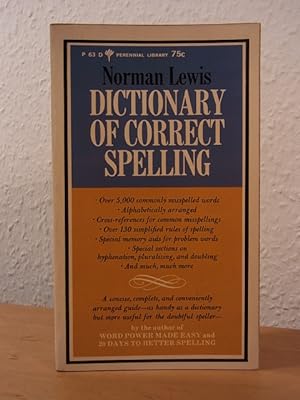 Bild des Verkufers fr Dictionary of correct Spelling. A Handy Reference Guide zum Verkauf von Antiquariat Weber
