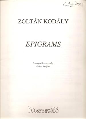 Epigrams Agganged for Organ
