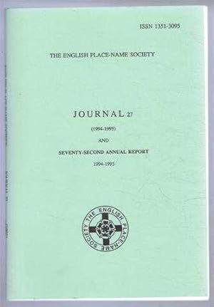 The English Place-Name Society: Journal 27 (1994-1995) & Seventy-Second Annual Report 1994-1995