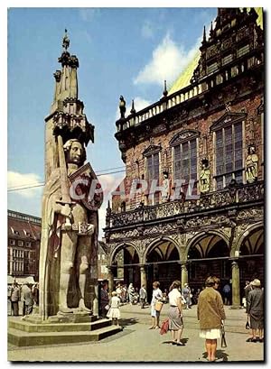 Carte Postale Moderne Bremen Rathaus und Roland