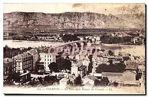 Carte Postale Ancienne Valence le Pont et le Rocher de Crussol
