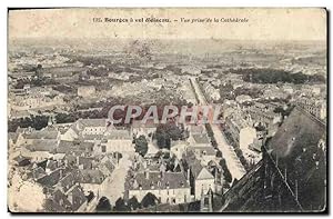 Carte Postale Ancienne Bourges a vel d'oiseau vue prise de la Cathédrale