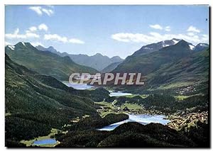 Bild des Verkufers fr Carte Postale Moderne Blick von Muottas Muragl auf die Oberengadiner Seen zum Verkauf von CPAPHIL
