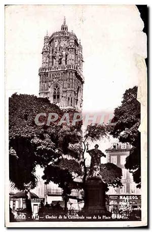 Image du vendeur pour Carte Postale Ancienne Rodez Clocher de la Cathdrale vue de la Place de la Cite mis en vente par CPAPHIL