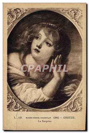 Seller image for Carte Postale Ancienne Musee Conde Chantilly Greuze La Surprise for sale by CPAPHIL