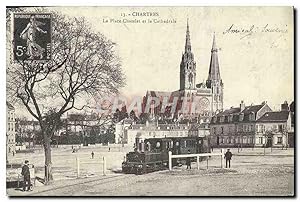 Bild des Verkufers fr Reproduction Chartres La Place Chatelet et la Cathdrale Train zum Verkauf von CPAPHIL