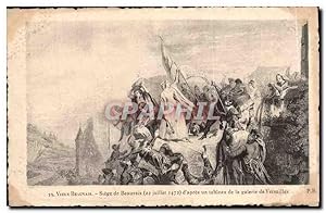 Carte Postale Ancienne Vieux Beauvais Siege de Beauvais d'apres un tableau de la galerie de Versa...