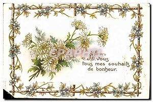 Bild des Verkufers fr Carte Postale Ancienne A vous tous mes souhaits de bonheur Fleurs zum Verkauf von CPAPHIL