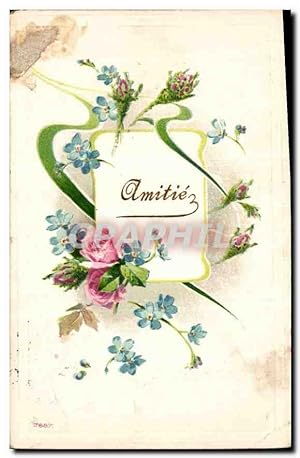 Image du vendeur pour Carte Postale Ancienne Amitie Fleurs mis en vente par CPAPHIL