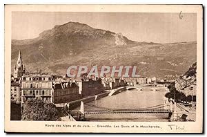 Bild des Verkufers fr Carte Postale Ancienne Route des Alpes et du Jura Grenoble les quais et le Moucherotte zum Verkauf von CPAPHIL