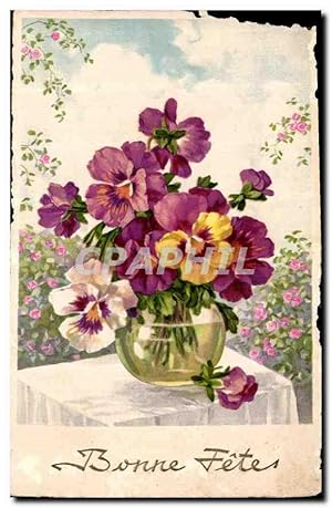 Carte Postale Ancienne Bonne Fête Fleurs