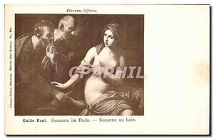 Bild des Verkufers fr Carte Postale Ancienne Florens Uffizien Guido Reni Susanna im Bade Suzanne au bain zum Verkauf von CPAPHIL